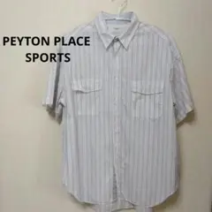 PEYTON PLACE SPORTS 半袖シャツ　オフホワイト×紫×緑