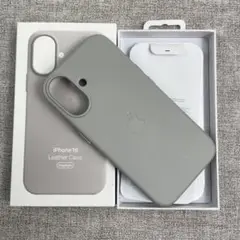 「新品未使用」iPhone 16 レザーケース ライトグレー MagSafe対応