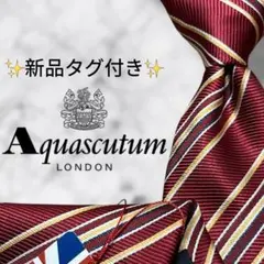 【新品未使用】 アクアスキュータム ネクタイ マルチラインストライプ ジャガード