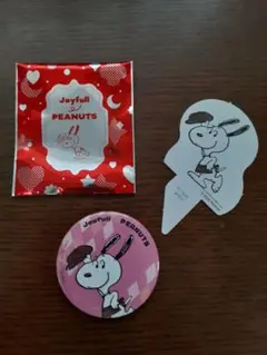 ジョイフル　スヌーピーコラボ　缶バッジ&ピック