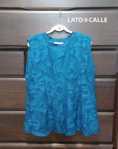 LATO＊CALLE ティールカラー ノースリーブ トップス