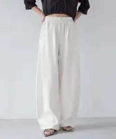 jeanasis(ジーナシス)＊【接触冷感】スウェットコクーンタックパンツ＊白