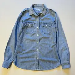 美品　ドゥーズィエムクラス デニム 長袖 シャツ ミリタリー エポーレット