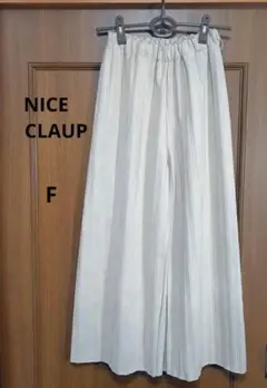 NICE CLAUP　 ワイドパンツ ストライプパンツ　Fサイズ　秋冬