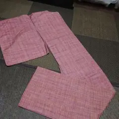 可愛い紬❗しつけ糸付き❗くすみピンク系 お正月にいかが❗