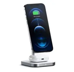 Satechi アルミニウム 2-in-1 マグネット ワイヤレス 充電スタンド