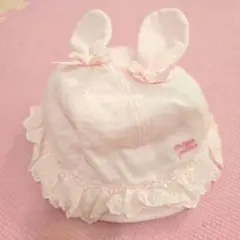 メゾピアノ　 ウサギ耳 ベビー帽子 ピンク　44～48㎝