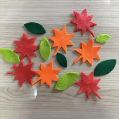 ハンドメイドフェルトままごと★もみじ紅葉＆葉っぱセット