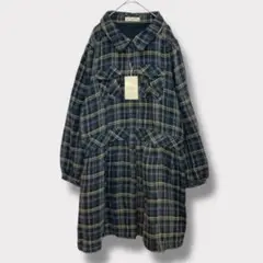 新品 サブストリート 大きいサイズ ウール混 シャツチュニック 【4XL】 長袖