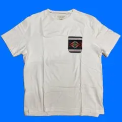 【チチカカ】ホワイト Tシャツ ポケット付き刺繍デザイン/Lサイズ