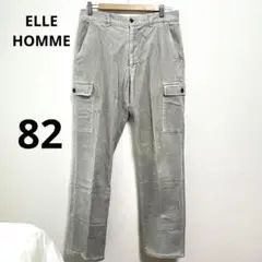 ✨ELLE HOMME 【82】グレー カーゴパンツ コーデュロイ　カジュアル