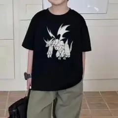 にゃんこ大戦争 Tシャツ ブラック 綿100 140 黒 合体