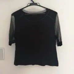 Partir ブラック 半袖Tシャツ メッシュ袖　背の低めの方
