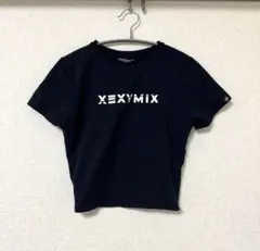 XEXYMIX ブラックロゴT ショート丈 クロップド丈