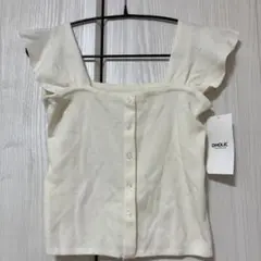 dholic トップス　フリル　ノースリーブ　白　新品タグ付き