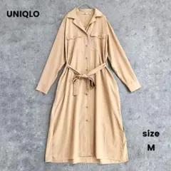 美品✨️UNIQLO　ユニクロ　UVカット　シャツワンピース　ロング　羽織　長袖