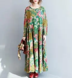 花柄ワンピース フリーサイズ