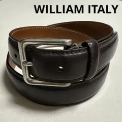 WILLIAM ウィリアム コードバン レザーベルト ダークブラウン ITALY