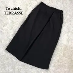 【美品】　テチチテラス　タイトスカート　黒 スリット　F 無地　1637