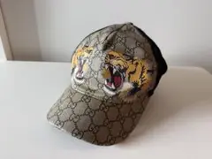 Gucci トラ刺繍 キャップ Mサイズ GGスプリーム 美品