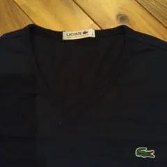 【未使用美品】LACOSTE ラコステ VネックTシャツ ブラック