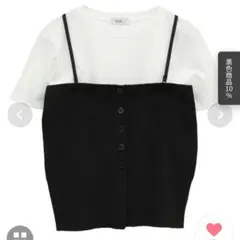 新品黒 ニット ビスチェ ショルダーストラップ付き半袖Tシャツセット
