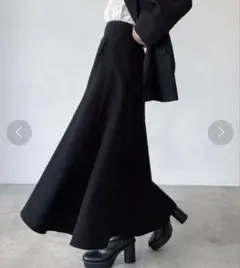 ページボーイ PAGEBOY アシメフレアスカート ブラック