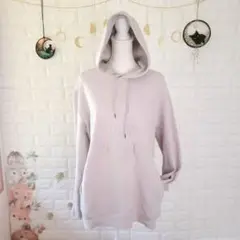 【訳あり】【アーヴェヴェ】長袖フード付きパーカー ゆったり体型カバーシンプルXL