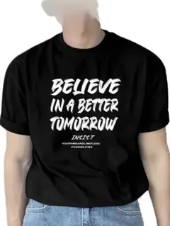 XXL　ブラック　BELIEVE メンズ Tシャツ　大きいサイズ　５・１３９