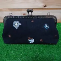 がま口ポーチハンドメイド ロラライハリスハンドメイド☂️猫刺繍