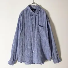【一点物・美品】PARTICULAR 定番 高級 リネンシャツ 長袖 Lサイズ