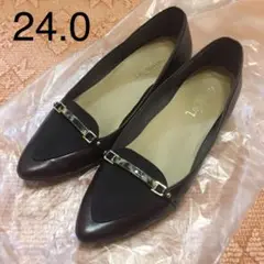 ルタロン パンプス 24.0 ダークブラウン