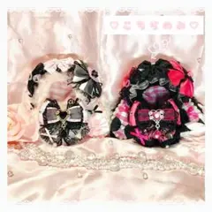 a10.ぬい服　ハンドメイド　にじぱぺ　ビビットピンク×黒　地雷　｛裏地つき｝