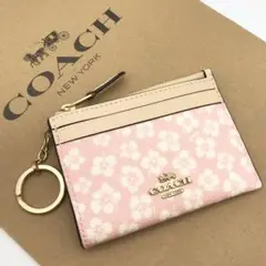 【COACH☆新作】新品!ミニ スキニー ID ケース!フローラル!ピンク!