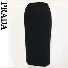 極美品 プラダ タイトスカート ミディ丈 スカート 美ライン 黒 ブラック 秋冬