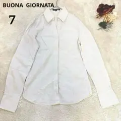 【ボナジョルナータ】美品✨️長袖ワイシャツ ストライプ ホワイト 7
