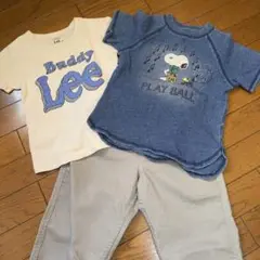 Buddy Lee とスヌーピーのTシャツとパンツセット 110cm