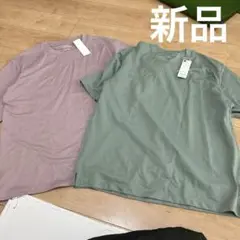 新品　2枚セット　GU ドライポンチクルーネックTシャツ L メンズ
