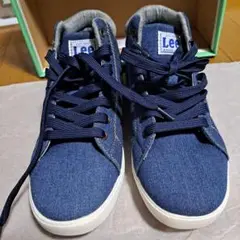 Lee ネイビー ハイカットスニーカー