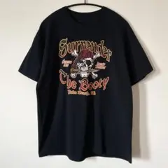 00's オールド Parm Beach プリント Tシャツ 海賊 ブラック