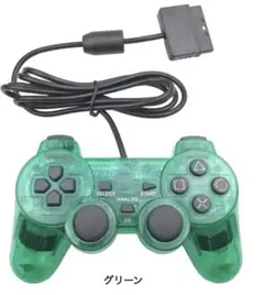 PS2 クリアグリーン 有線コントローラー PS互換【新品】