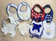 ベビー スタイ よだれかけ まえかけ タイプ色々 8点 まとめ売り(D‐95)