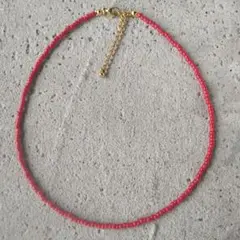 №1516レッドビーズネックレス