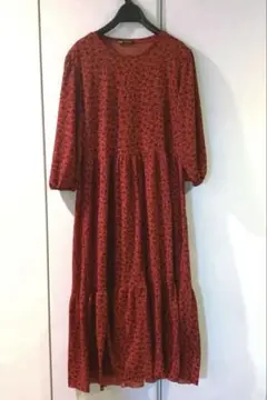 ZARA フラワープリント ティアードワンピース