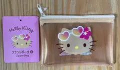 【新品未使用】ダイソー　日焼けキティ　フラットポーチ　S 1点♪