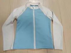 バイカラー　キッズ用ラッシュガード　長袖　前ファスナー
