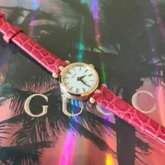 【良品】グッチヴィンテージシェリーラインホワイトフェイス腕時計(稼働品)