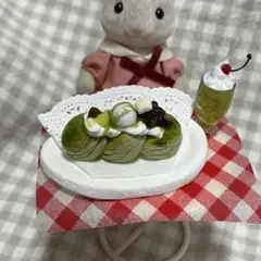 ⑪訳あり 抹茶 ふわふわパンケーキ ミニチュア フェイクフード 抹茶フロート付き