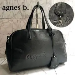 【エンボスロゴ/カデナ】agnes b. ミニ ボストン バッグ チャーム 通勤