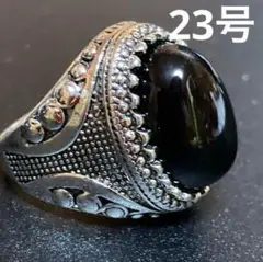 天然石 オニキス ヴィンテージ メキシカン ガレッジ シルバー メンズ リング